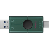Kingston DataTraveler 128GB USB-A + USB-C 3.2 Gen 1 DuoG2, Lápiz USB verde/Negro, 128 GB, USB Type-A / USB Type-C, 3.2 Gen 1 (3.1 Gen 1), Tapa, 10 g, Negro, Verde