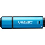 Kingston IronKey Vault Privacy 50 32 GB, Lápiz USB celeste/Negro