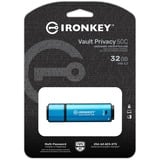 Kingston IronKey Vault Privacy 50 32 GB, Lápiz USB celeste/Negro