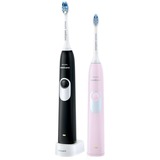 Philips Sonicare 2 Series gum health 1 modo 2 mangos Cepillo dental eléctrico sónico, Cepillo de dientes eléctrico negro/Rosa, Adulto, Cepillo dental sónico, Cuidados diarios, Cuidado de las encías, 31000 movimientos por minuto, Negro, Rosa, 2 min, 30 segundos