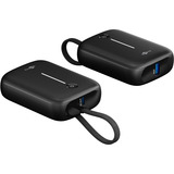 goobay Powerbank 10.000 mAh, cable USB-C integrado 13 cm, 20 vatios, Banco de potencia negro
