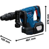 Bosch Martillo perforador inalámbrico GSH 18V-5 Professional solo, 18 Voltios, Cincel azul/Negro