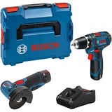 Bosch Set profesional 12V GSR 12V-15, GWS 12V-76 Combo Kit, Kit de herramientas azul