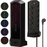 Brennenstuhl Gaming Tower 9fach Luz RGB, Regleta negro