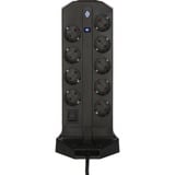 Brennenstuhl Gaming Tower 9fach Luz RGB, Regleta negro
