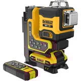 DEWALT Láser multilínea a batería 3x360° DCLE34035D1, 18 Voltios, con control remoto, Láser de líneas cruzadas negro/Amarillo