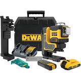 DEWALT Láser multilínea a batería 3x360° DCLE34035D1, 18 Voltios, con control remoto, Láser de líneas cruzadas negro/Amarillo