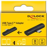 DeLOCK 64114 cambiador de género para cable USB Type-C 2 x USB Type-C Negro, Adaptador negro, USB Type-C, 2 x USB Type-C, Negro