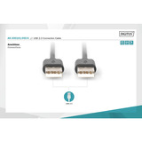 Digitus Cable de conexión USB 2.0 USB-A (conector) > USB-A (conector) negro