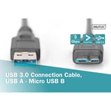 Digitus Cable de conexión USB 3.2 Gen 1 USB-A > Micro USB-B negro