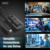 Digitus Cable de extensión USB 3.2 Gen 1 activo, conector USB-C > puerto USB-A, Cable alargador negro