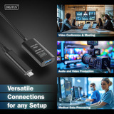 Digitus Cable de extensión activo USB 3.2 Gen 2, conector USB-C > puerto USB-A, Cable alargador negro