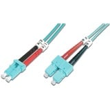 Digitus Cable de parche de fibra óptica, dúplex, conector LC > SC, multimodo OM3 turquesa