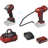 EINHELL Juego de máquinas profesional TP-CW 18/260 + CE-CC 18 Kit, Tornillo de percusión rojo/Negro