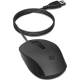 HP Ratón con cable 150 negro, Ambidextro, Óptico, USB tipo A, 1600 DPI, Negro