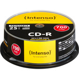Intenso CD-R 700MB 25 pieza(s), CDs vírgenes 52x, CD-R, 120 mm, 700 MB, Caja para pastel, 25 pieza(s)