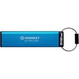 Kingston IronKey Keypad 200C USB-C de 512 GB 200C, FIPS 140-3 nivel 3 AES-256, Lápiz USB FIPS 140-3 nivel 3 AES-256, 512 GB, USB Tipo C, 3.2 Gen 1 (3.1 Gen 1), 280 MB/s, Funda, Azul