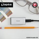 Kingston XS2000 2000 GB Negro, Plata, Unidad de estado sólido plateado/Negro, 2000 GB, USB Tipo C, 3.2 Gen 2 (3.1 Gen 2), 2000 MB/s, Negro, Plata