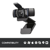 Logitech C920S Pro HD Webcam cámara web 1920 x 1080 Pixeles USB Negro negro, 1920 x 1080 Pixeles, 30 pps, 720p,1080p, USB, Negro, Clip/Soporte