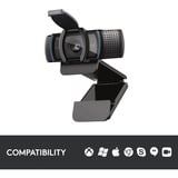 Logitech C920 Pro HD cámara web 1920 x 1080 Pixeles USB Negro, Webcam negro, 1920 x 1080 Pixeles, Full HD, 30 pps, 720p, 1080p, Tapa de privacidad, 78°