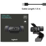 Logitech C920 Pro HD cámara web 1920 x 1080 Pixeles USB Negro, Webcam negro, 1920 x 1080 Pixeles, Full HD, 30 pps, 720p, 1080p, Tapa de privacidad, 78°