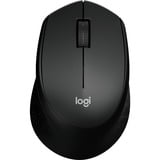 Logitech M330 SILENT PLUS, Ratón negro, mano derecha, Mecánico, RF inalámbrico, 1000 DPI, Negro