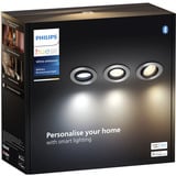 Philips Hue White Ambiance Milliskin foco empotrable paquete de 3, Luz de LED plateado