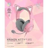 Razer Kraken Kitty V2, Auriculares para gaming rosa neón