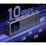 UGREEN 35998 hub de interfaz USB Tipo C 10000 Mbit/s, Estación de acoplamiento plateado, USB Tipo C, HDMI, USB 3.2 Gen 1 (3.1 Gen 1) Type-A, USB Tipo C, 10000 Mbit/s, 100 W, 4K Ultra HD