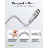 goobay Cable textil USB 2.0 supersuave, conector USB-C > conector USB-C blanco
