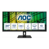 AOC U34E2M pantalla para PC 86,4 cm (34") 3440 x 1440 Pixeles Wide Quad HD Negro, Monitor LED negro, 86,4 cm (34"), 3440 x 1440 Pixeles, Wide Quad HD, 4 ms, Negro