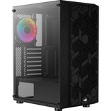 Aerocool Hive-G-BK-v3 Midi Tower Negro, Cajas de torre negro, Midi Tower, PC, Negro, ATX, micro ATX, Mini-ITX, Acrilonitrilo butadieno estireno (ABS), SPCC, 15,7 cm