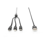 Digitus AK-300160-010-S, Cable negro