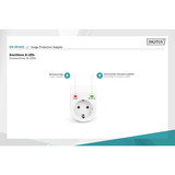 Digitus Adaptador de protección contra sobretensiones blanco
