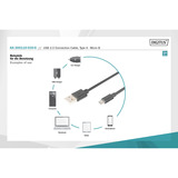 Digitus Cable de conexión USB 2.0 USB-A (enchufe) > Micro-USB (enchufe) negro