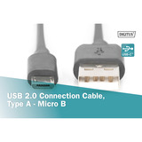 Digitus Cable de conexión USB 2.0 USB-A (enchufe) > Micro-USB (enchufe) negro