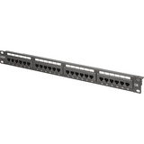 Digitus Panel de parcheo CAT 6, clase E, 24 puertos, Patch Panel negro