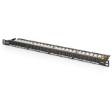 Digitus Panel de parcheo CAT 6, clase E, 24 puertos, Patch Panel negro