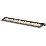 Digitus Panel de parcheo CAT 6, clase E, 24 puertos, Patch Panel negro