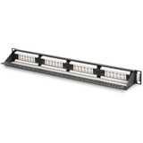 Digitus Panel de parcheo CAT 6, clase E, 24 puertos, Patch Panel negro