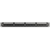 Digitus Panel de parcheo CAT 6, clase E, 24 puertos, Patch Panel negro