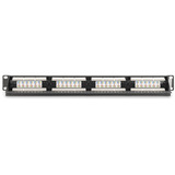 Digitus Panel de parcheo CAT 6, clase E, 24 puertos, Patch Panel negro