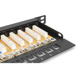Digitus Panel de parcheo CAT 6, clase E, 24 puertos, Patch Panel negro