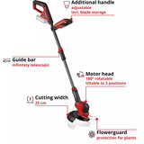 EINHELL Power X-Change Recortadora de césped a batería GE-CT 18/25 Li - Solo, 18Volt, Cortabordes rojo/Negro