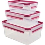 Emsa 515584 recipiente de almacenar comida Rectangular Caja Verde, Transparente 3 pieza(s) transparente/Frambuesa, Caja, Rectangular, Verde, Transparente, Elastómero termoplástico (TPE), Alemania, 3 pieza(s)