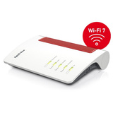 FRITZ! FRITZ!Box 4690, Router Box 4690, Wi-Fi 7 (802.11be), Doble banda (2,4 GHz / 5 GHz), Ethernet, Rojo, Blanco, Router de sobremesa