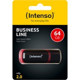 Intenso 64GB USB2.0 unidad flash USB USB tipo A 2.0 Negro, Rojo, Lápiz USB negro/Rojo, 64 GB, USB tipo A, 2.0, 28 MB/s, Tapa, Negro, Rojo