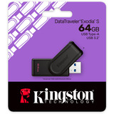 Kingston DTXS/64GB, Lápiz USB negro