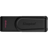 Kingston DataTraveler 64GB Portable USB 3.2 Gen 1 Exodia S (Black/Black), Lápiz USB negro, 64 GB, USB tipo A, 3.2 Gen 1 (3.1 Gen 1), Girar, 8,32 g, Negro
