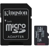 Kingston Industrial 64 GB MicroSDXC UHS-I Clase 10, Tarjeta de memoria negro, 64 GB, MicroSDXC, Clase 10, UHS-I, Class 3 (U3), V30